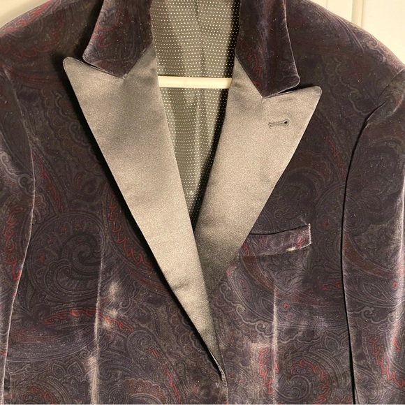 Joseph Aboud Men's Modern Slim Fit Black Velvet Blazer - Picture 4 of 13